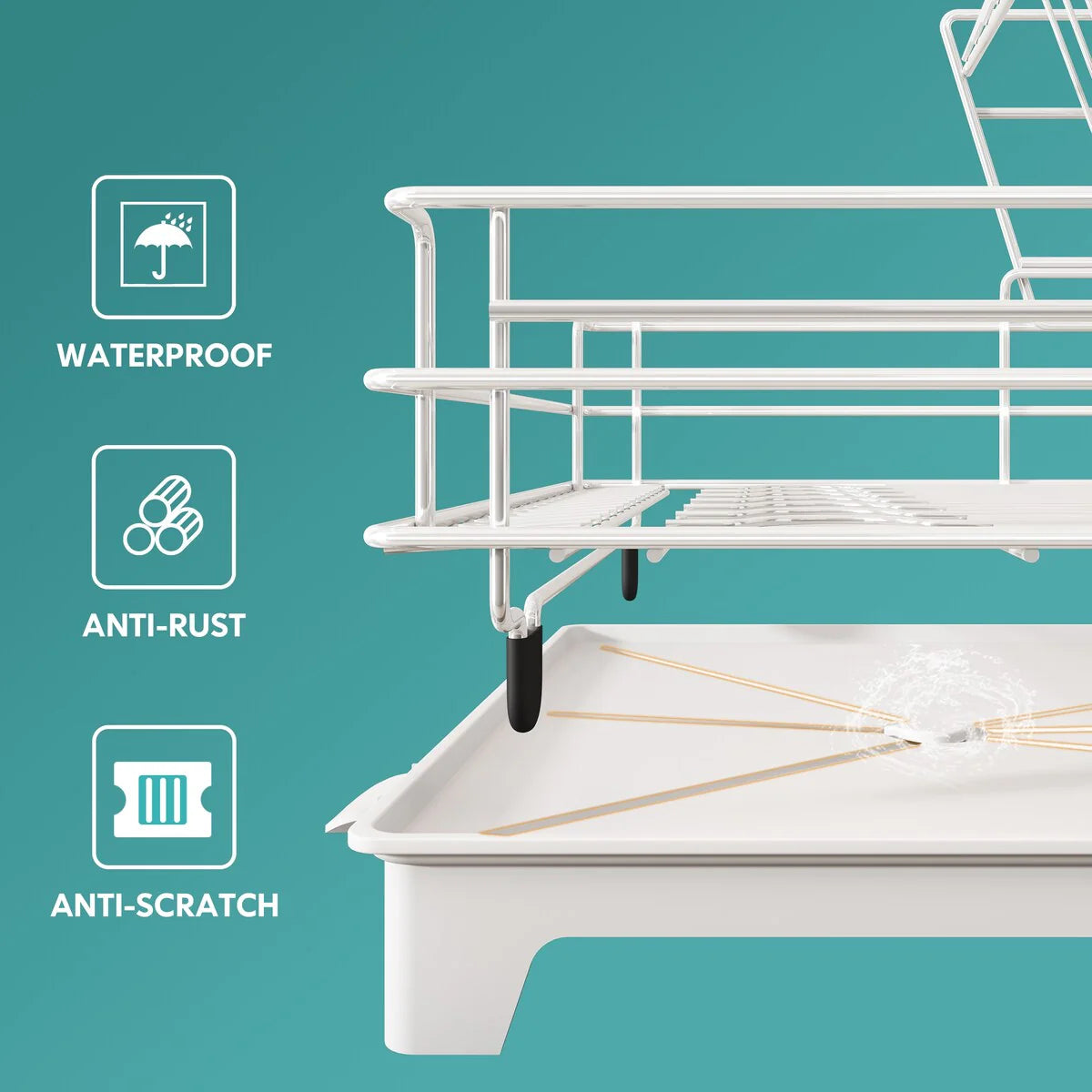 JASIWAY 2 Tier Kitchen Stainless Steel Dish Rack