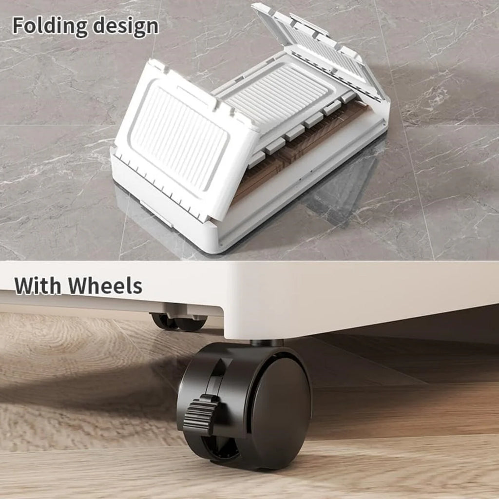 Stackable Closet Organizer Collapsible Storage Bins with Lids Organizer with Wheels for Home, Kitchen, Office