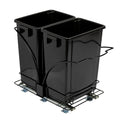 Household Essentials Chrome-Plated Steel Pull-Out/Slide-Out Double Trash Cans