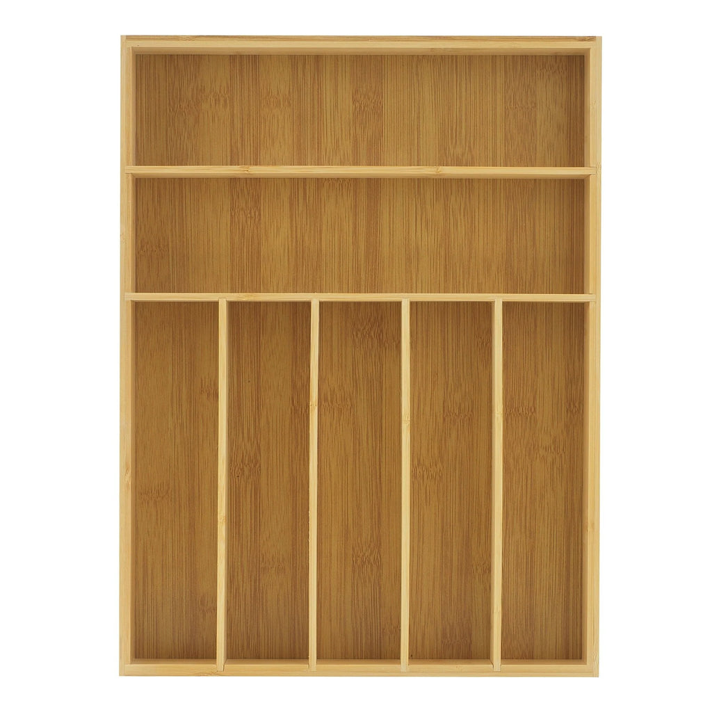 JoyJolt 7 Compartment Bamboo Drawer Organizer