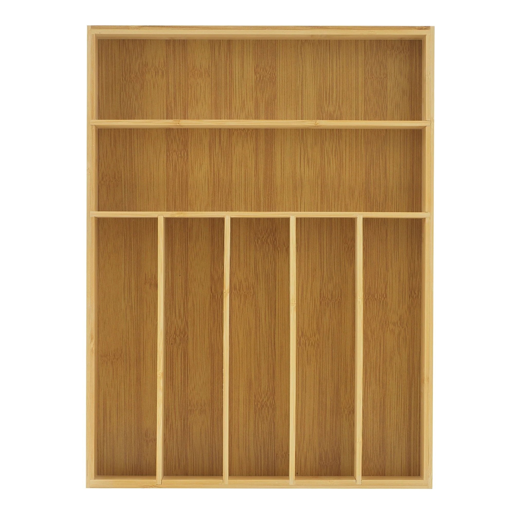 JoyJolt 7 Compartment Bamboo Drawer Organizer