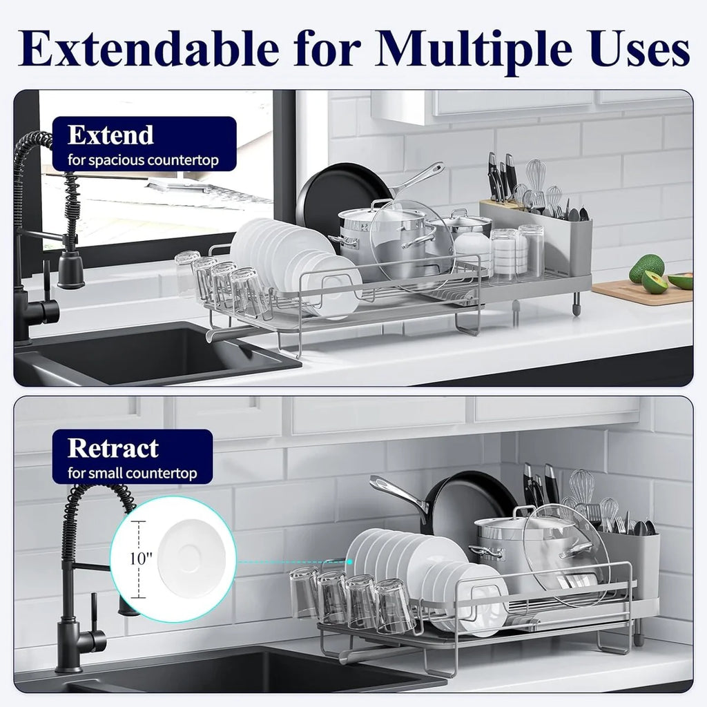 26.7'' Kitsure Large Dish Drying Rack - Extendable Dish Rack