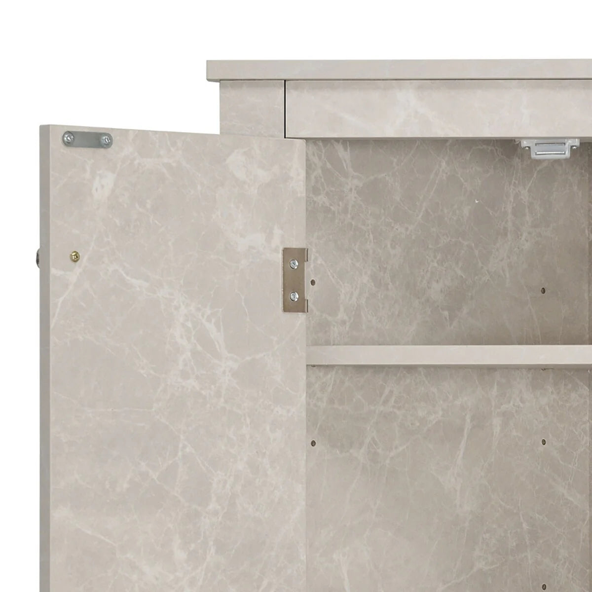 Modern Stylish Triangle Corner Storage Cabinet with Two Adjustable Internal Shelves