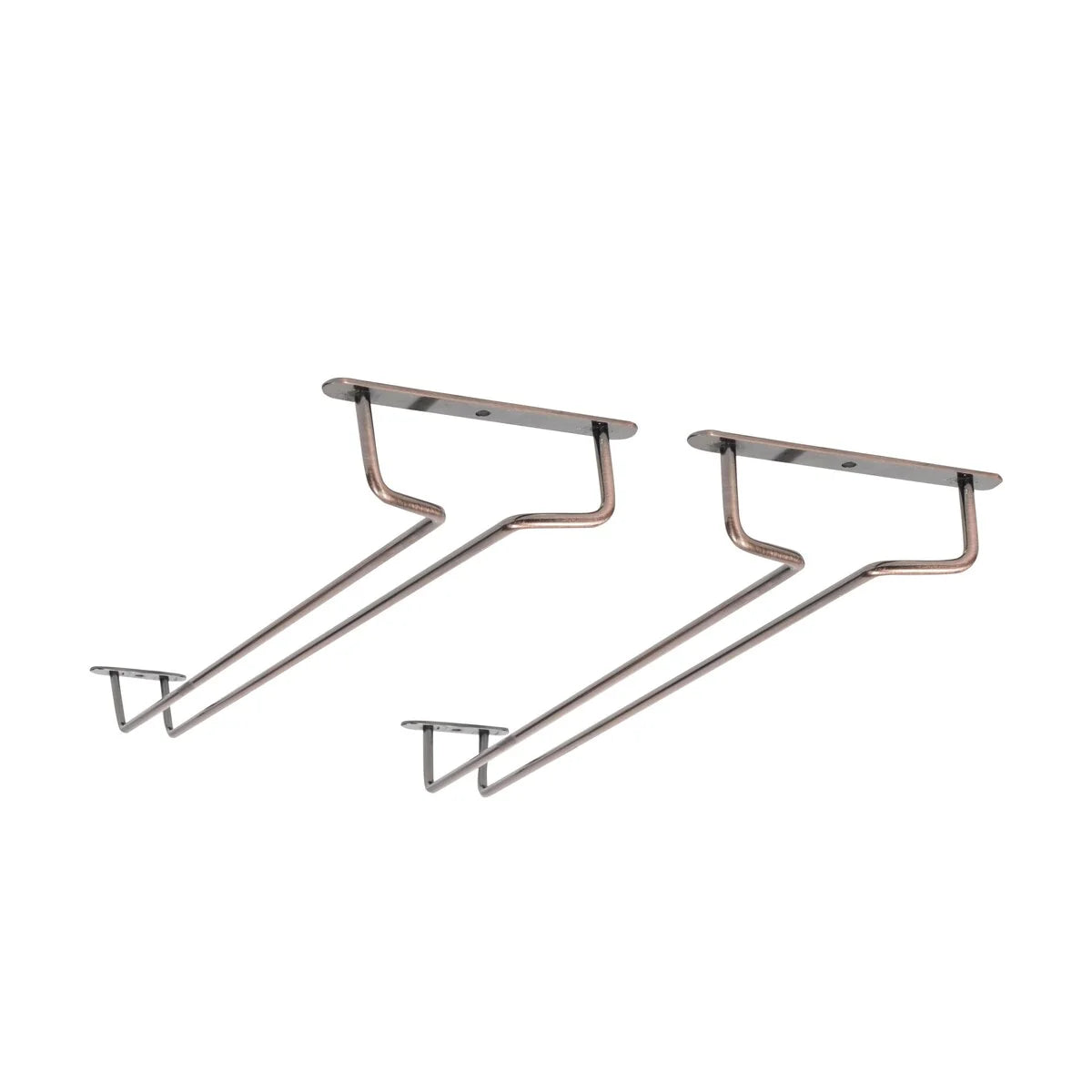 Wallniture Brix Stemware Wine Glass Rack Under Cabinet Storage Metal Glass Hanger (Set of 2)