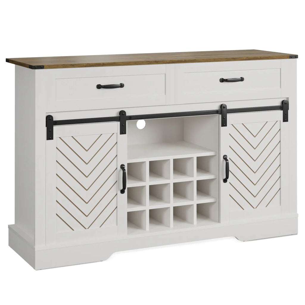 Royalcraft 51.96 Inch Bar Cabinet with Wine Rack and Large Storage