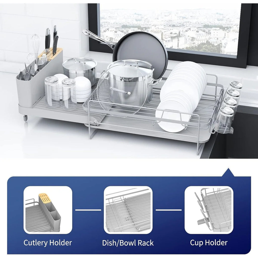26.7'' Kitsure Large Dish Drying Rack - Extendable Dish Rack
