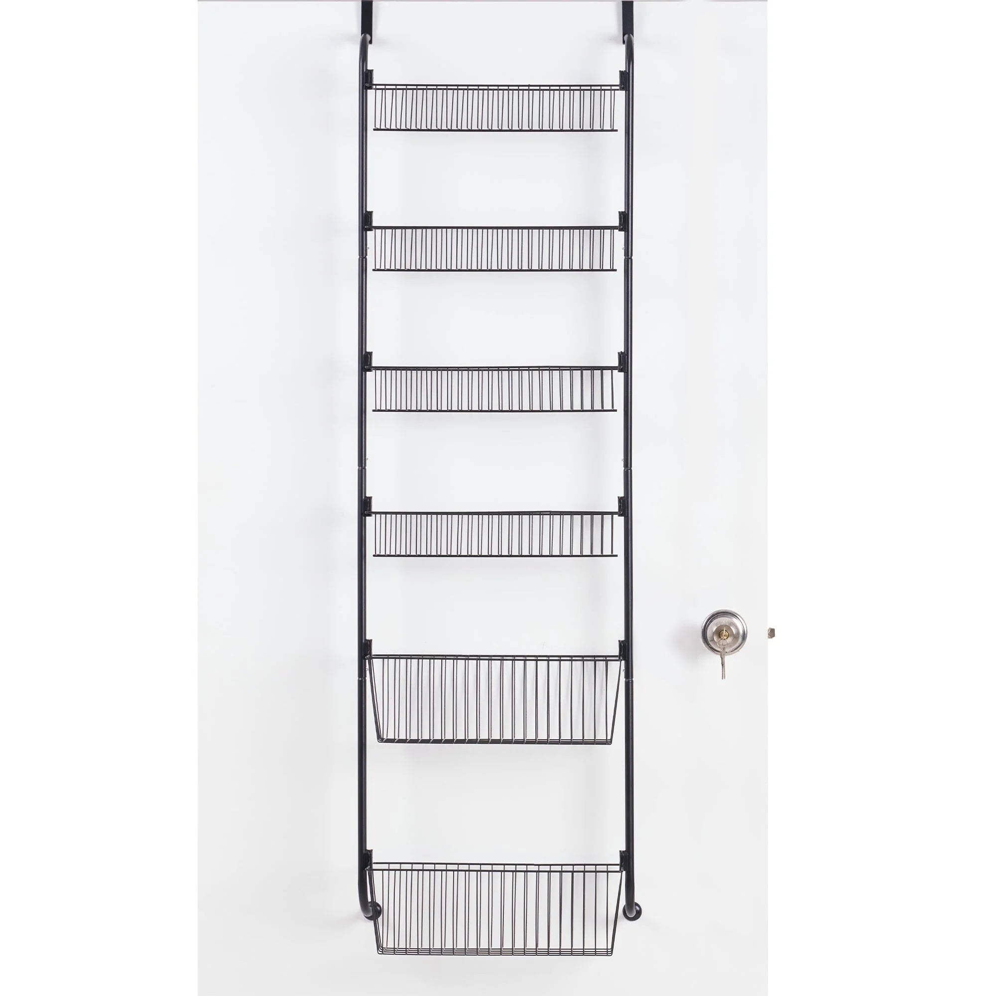 6-Tier Over the Door Pantry Organizer, Metal Pantry Organization and Storage with 6 Baskets, Heavy-Duty Back of Door Spice Rack