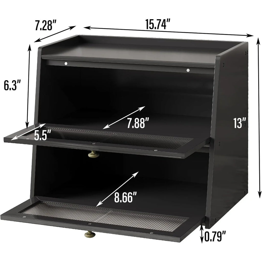 Double Layer Bamboo Bread Box for Kitchen Counter, Large Capacity Bread Storage Bin with Window Bread Holder.