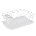 Kitchen Details Twisted Chrome 3 Piece Dish Rack in White - 16.5" x 12.5" x 5.5"