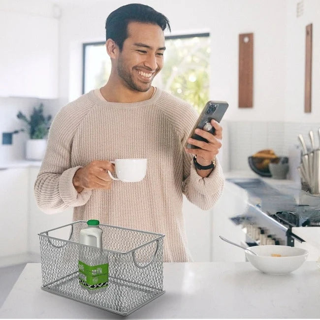 YBM Home All-Purpose Wire Mesh Storage Baskets: Organize Your Home with Open Bin Shelf Storage, Pack of 1