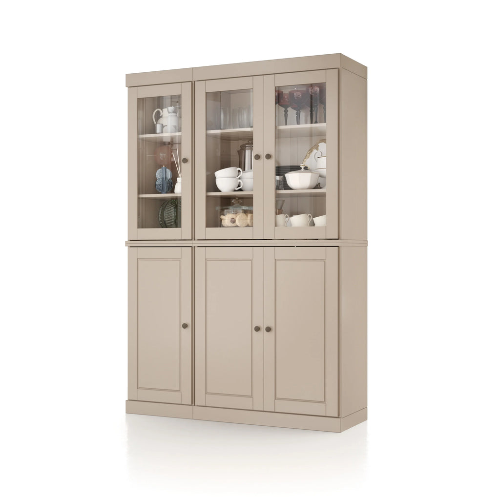 Palace Imports 100% Solid Wood 48.5" China Pantry Cabinet with Solid or Clear Glass Doors and Adjustable Shelves - 48.5" x 71.5"