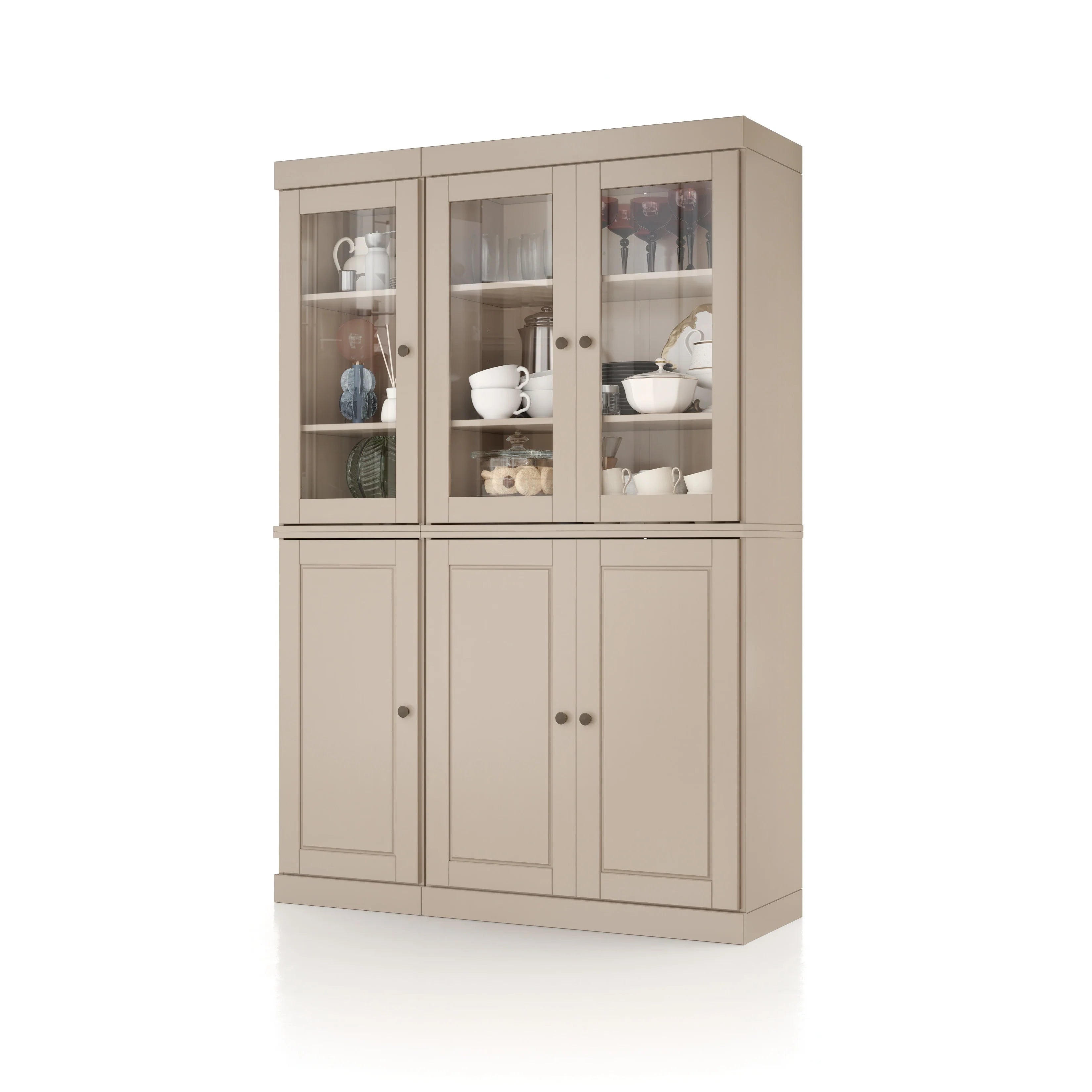 Palace Imports 100% Solid Wood 48.5" China Pantry Cabinet with Solid or Clear Glass Doors and Adjustable Shelves - 48.5" x 71.5"