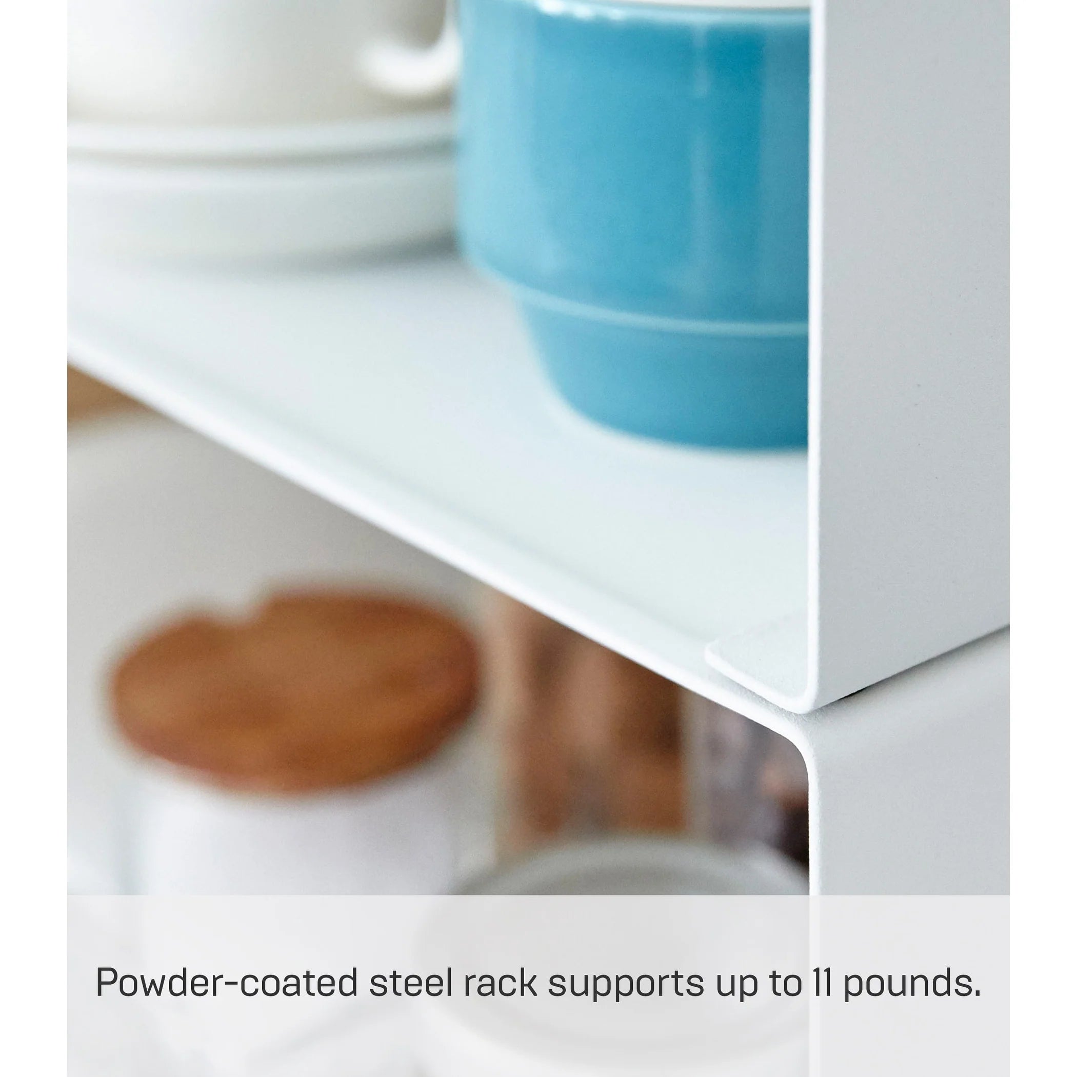 Yamazaki Home Stackable Countertop Shelf - Two Sizes, Steel, Large, Stack up to two, Holds 11 lbs