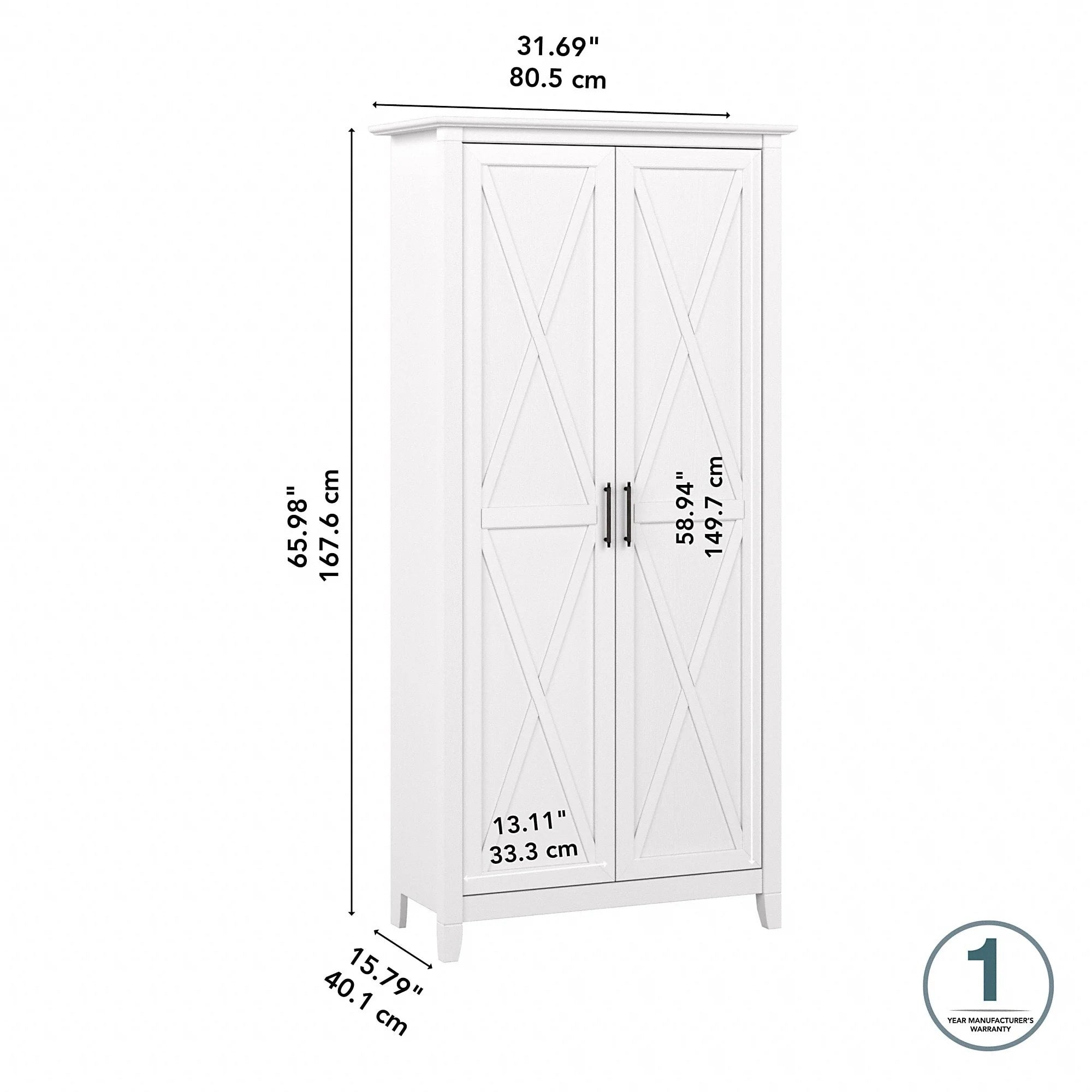 Key West Tall Kitchen Pantry Cabinet with Doors by Bush Furniture