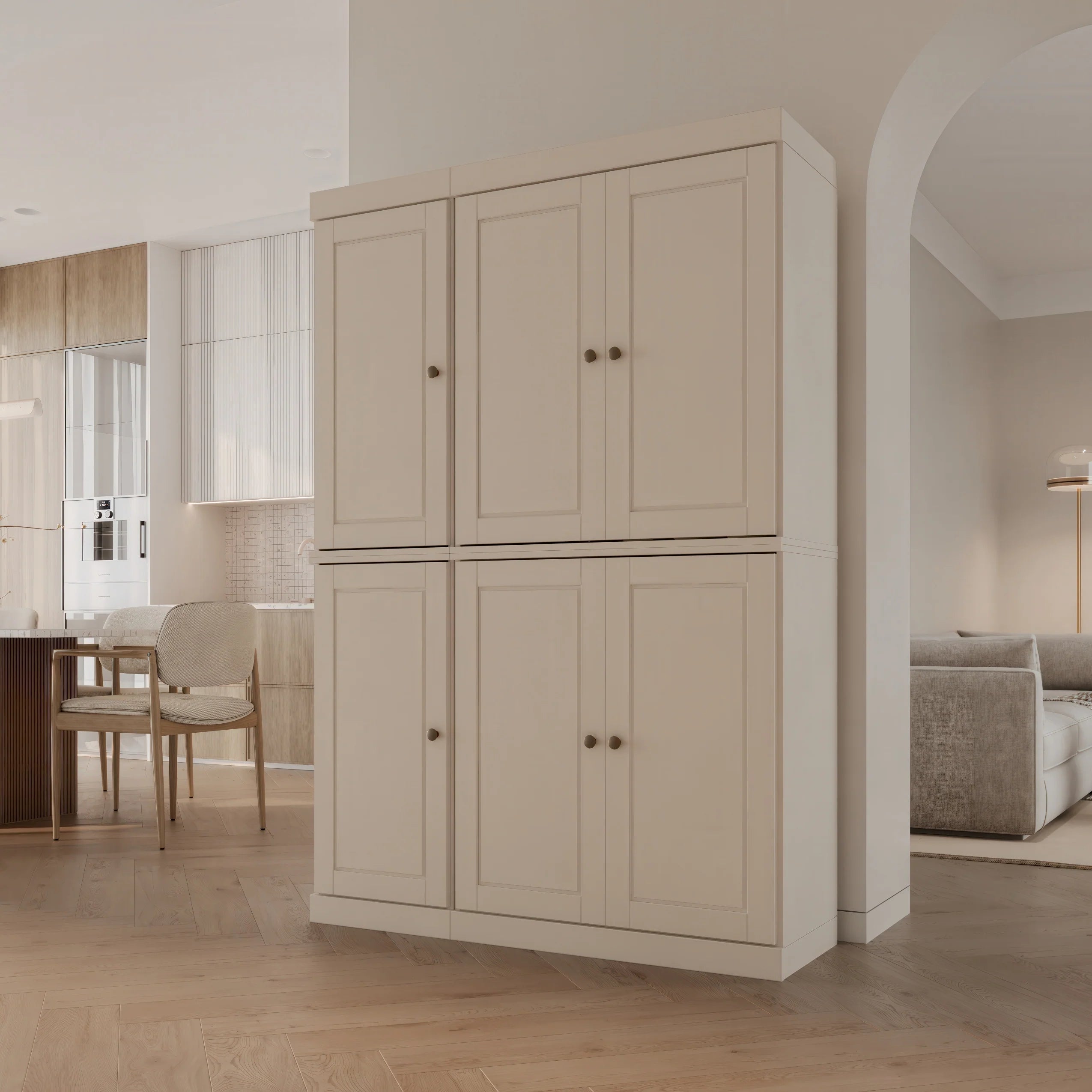 Palace Imports 100% Solid Wood China Pantry with Glass or Solid Wood Doors and 2-Drawers - 48.5" x 71.5"