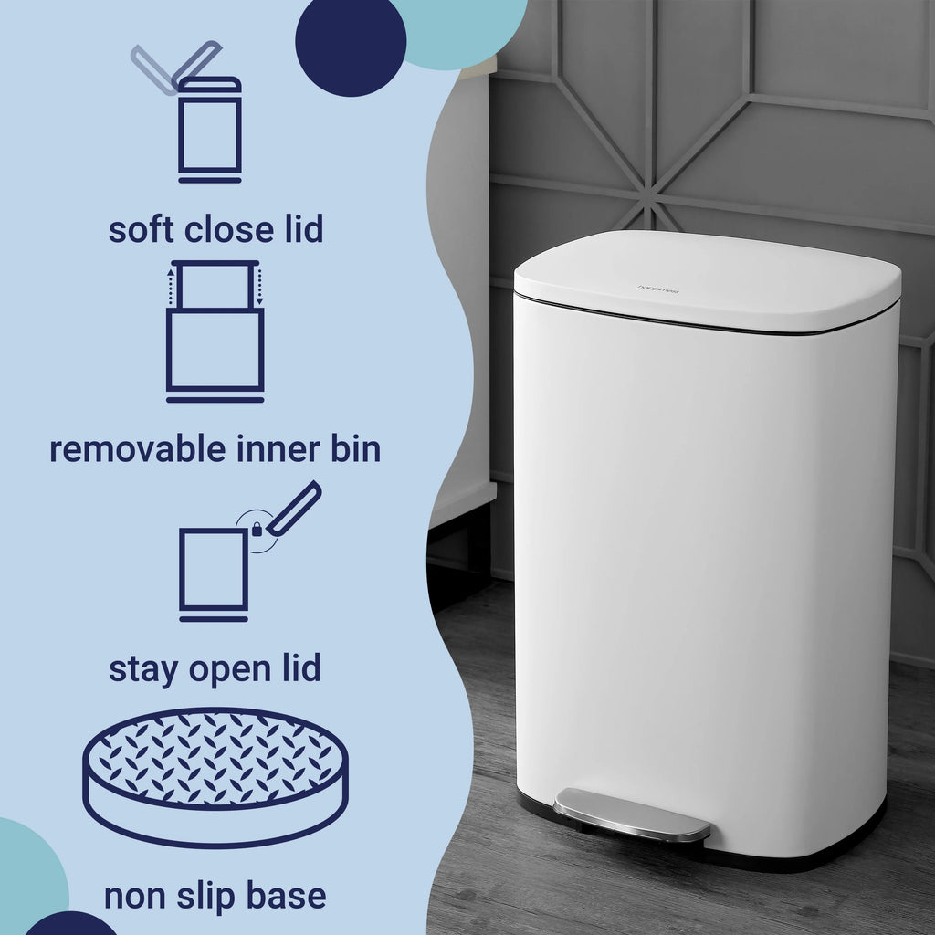 happimess 13-Gallon Trash Can with Soft-Close Lid and FREE Mini Trash Can