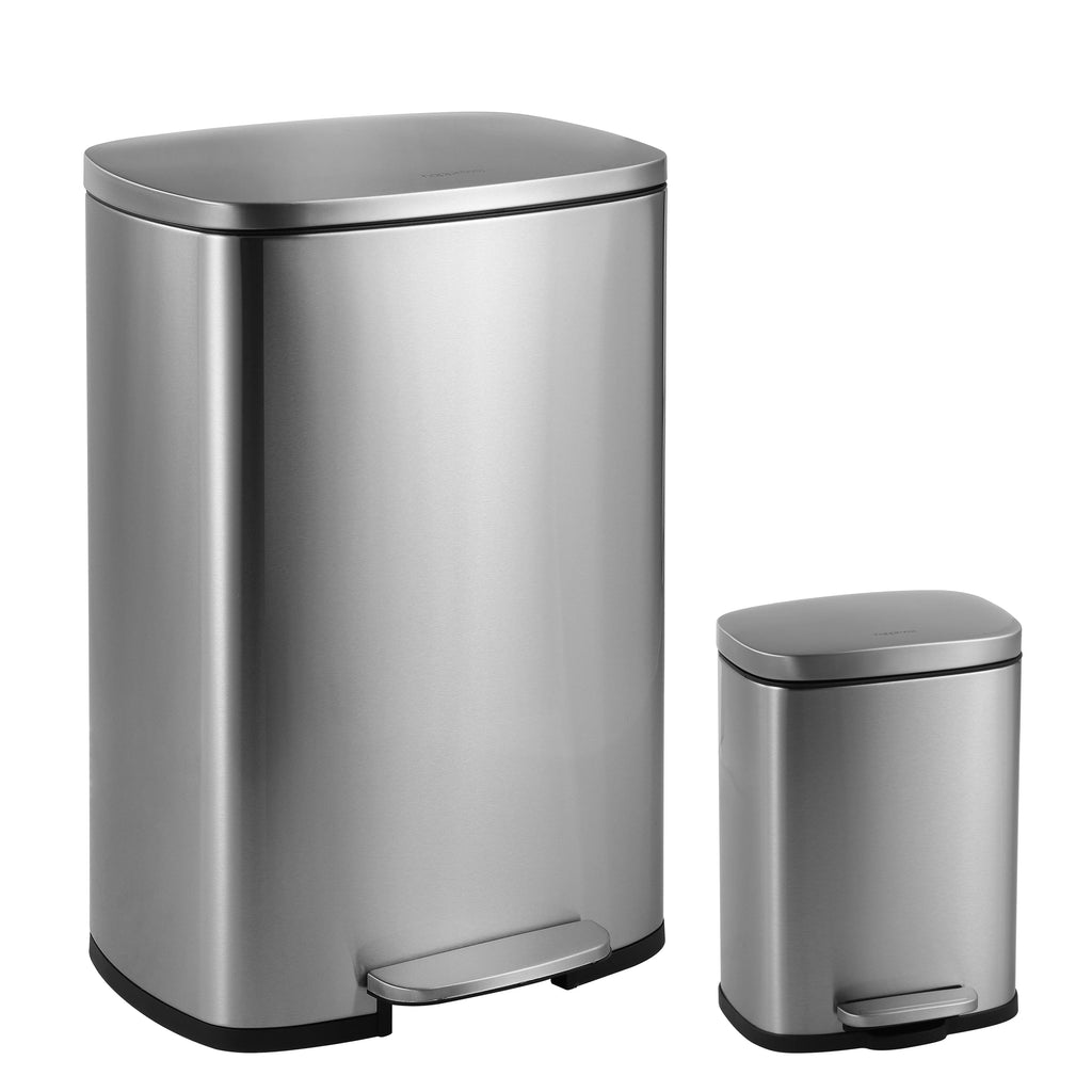 happimess 13-Gallon Trash Can with Soft-Close Lid and FREE Mini Trash Can