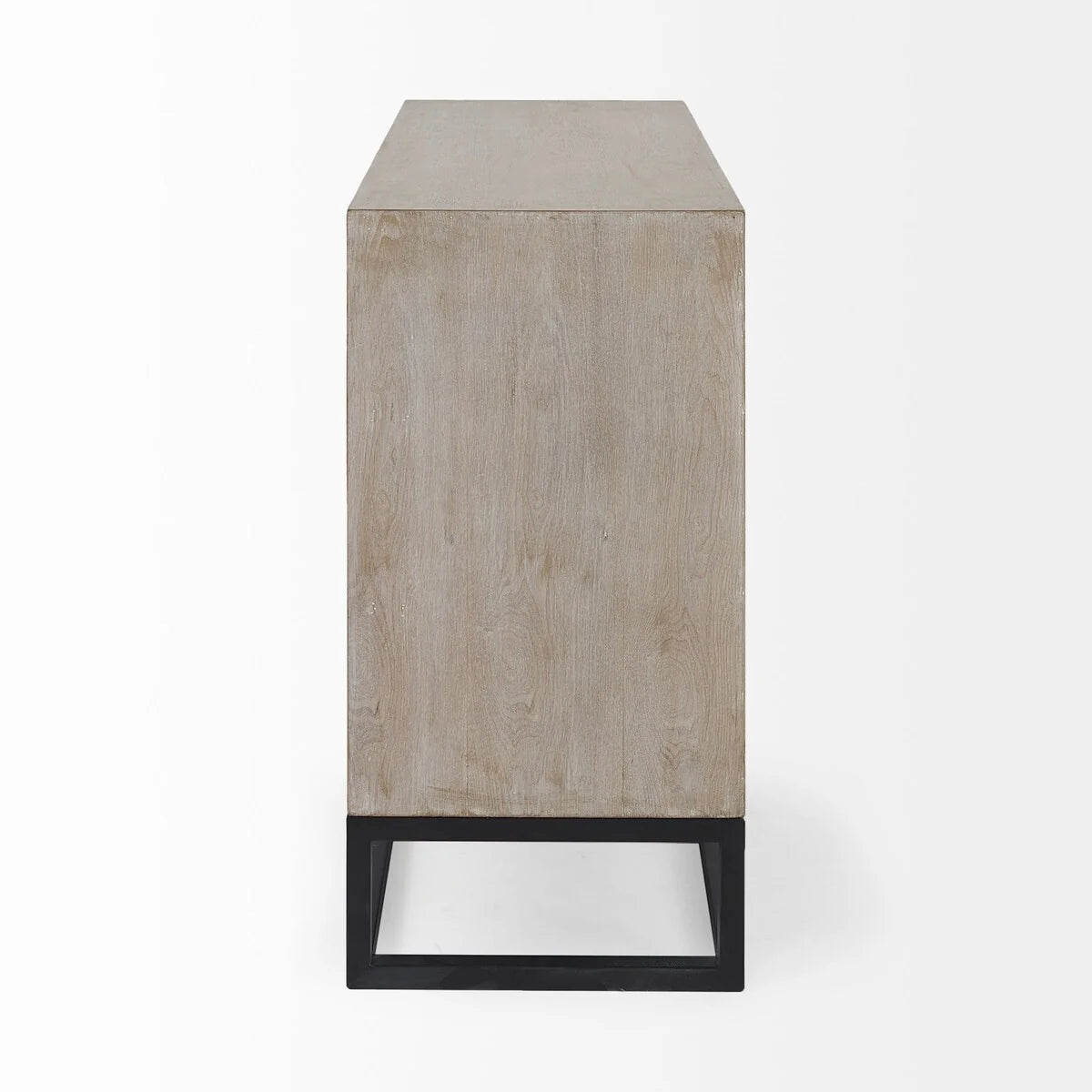 Genevieve I Gray Fir Veneer w/ Iron Frame & 3 Drawer Accent Cabinet - 39.0L x 15.7W x 30.9H