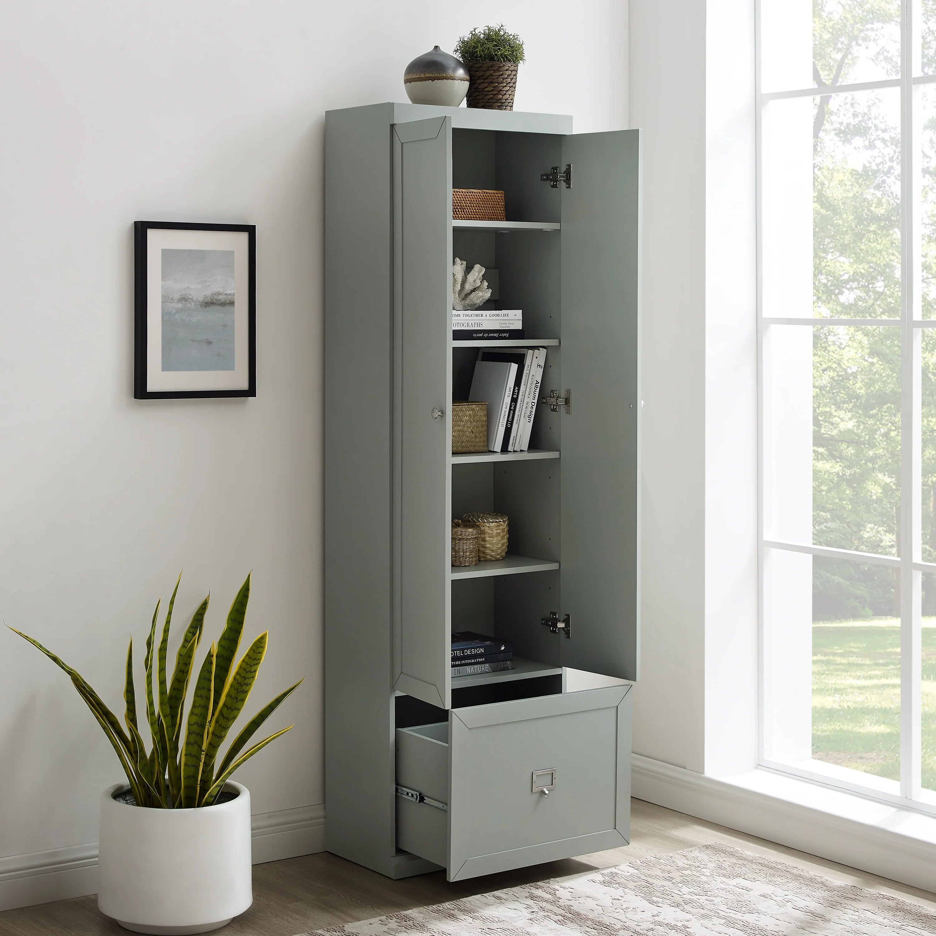 Crosley Harper Convertible Pantry Closet - 12.5" x 22" x 74"