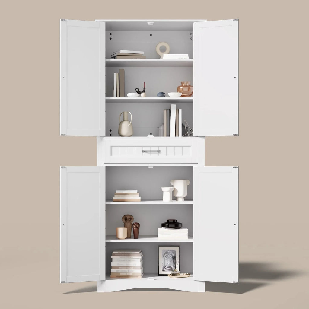 71''Kitchen Pantry Storage Cabinet, Storage Cabinet Buffet, Freestanding Kitchen Storage Cabinet with 4 Adjustable Shelves