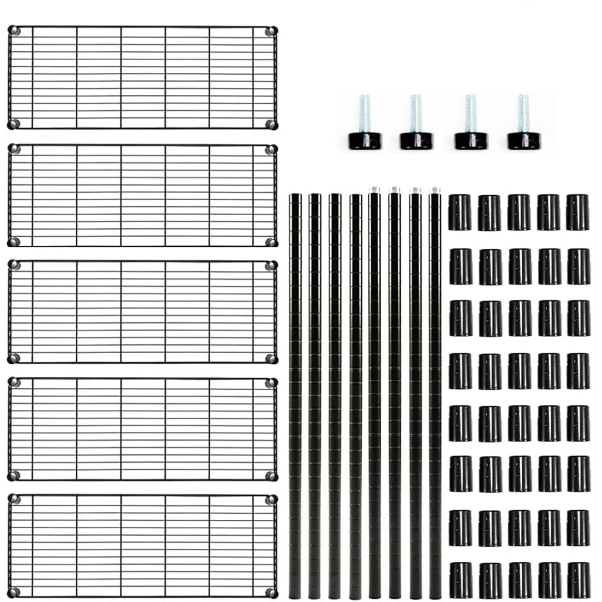 5-Shelf Heavy Duty Carbon Steel Shelving Unit 150lbs/Shelf