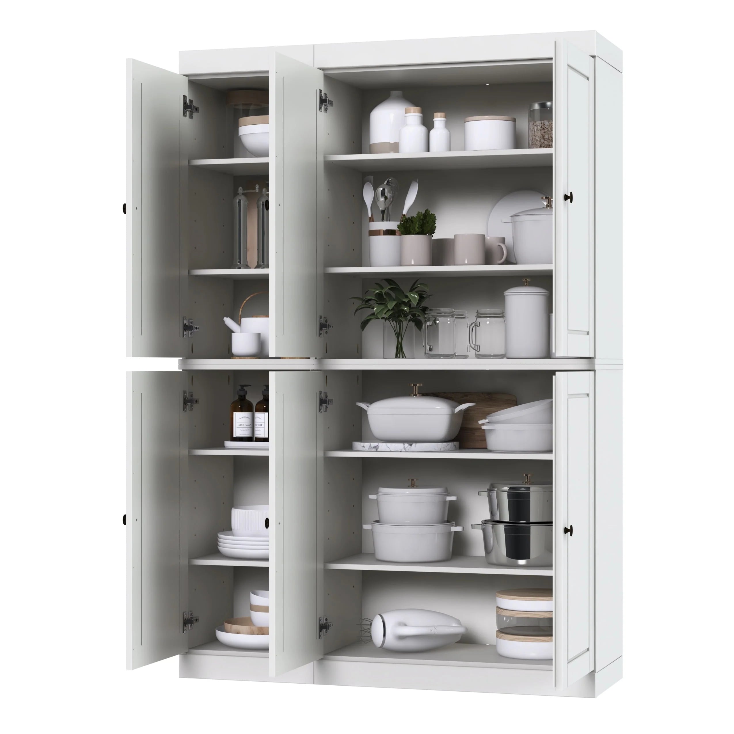 Palace Imports 100% Solid Wood 48.5" China Pantry Cabinet with Solid or Clear Glass Doors and Adjustable Shelves - 48.5" x 71.5"