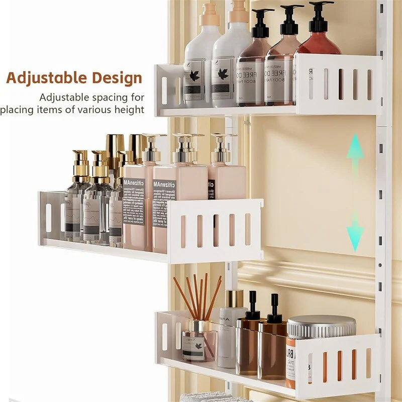 6Tier Over the Door Pantry Organizer with Sturdy Metal Shelves - 5.51"D x 16.54"W x 47.24"H