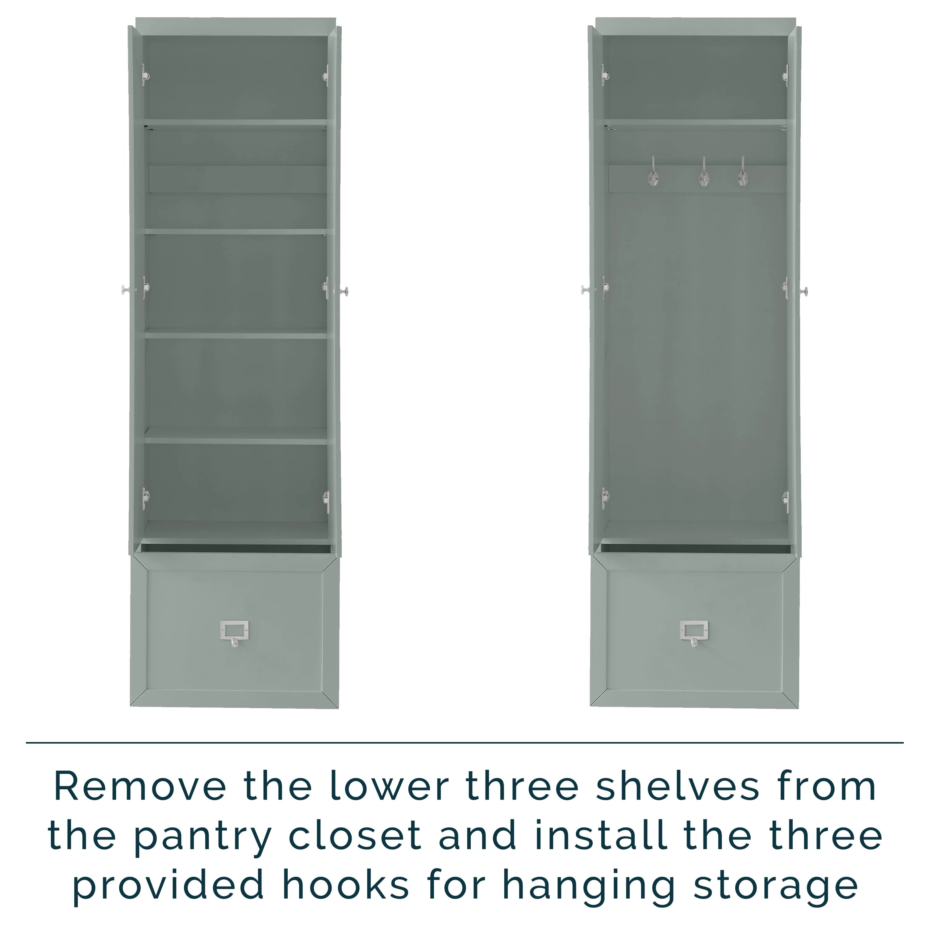 Crosley Harper Convertible Pantry Closet - 12.5" x 22" x 74"