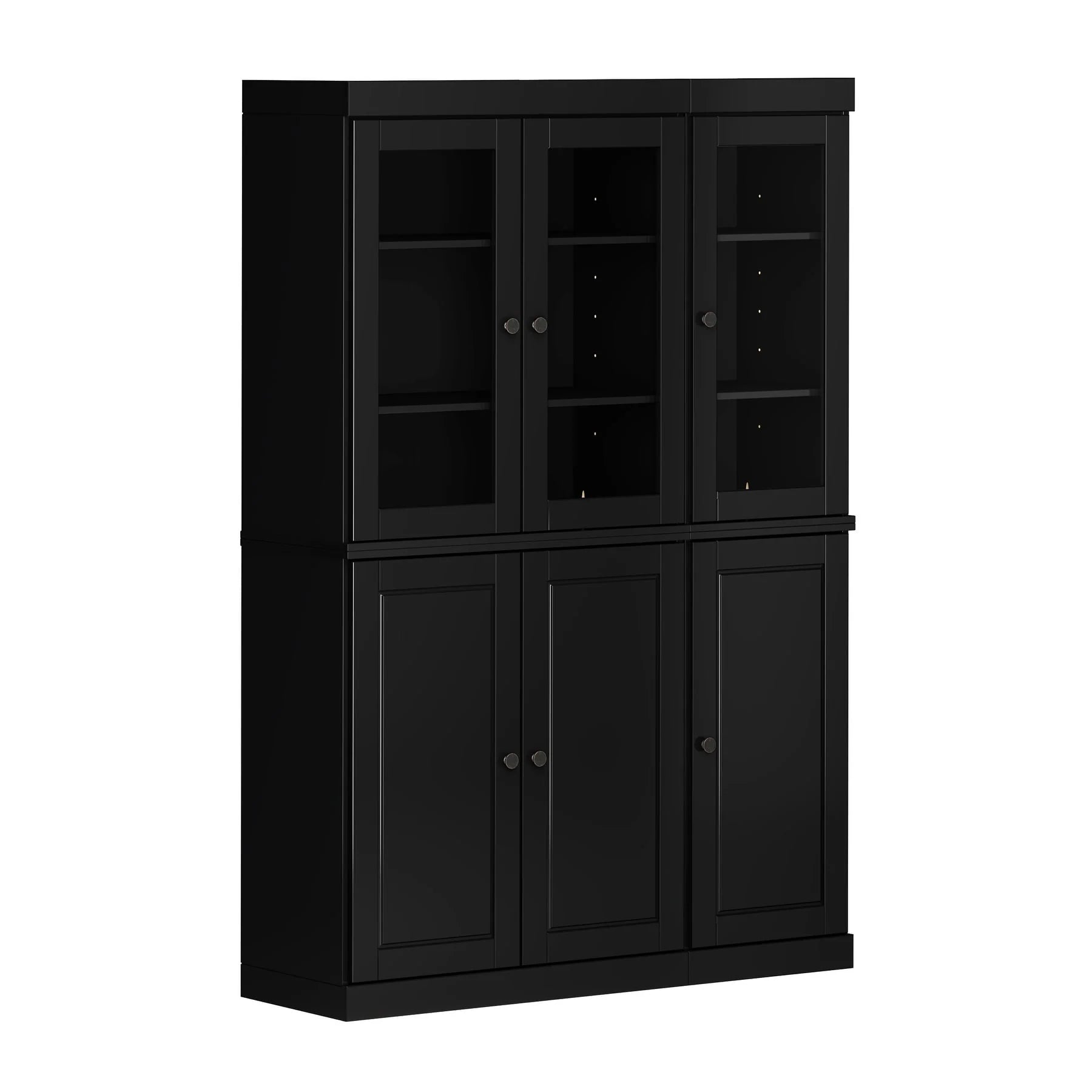 Palace Imports 100% Solid Wood China Pantry with Glass or Solid Wood Doors and 2-Drawers - 48.5" x 71.5"