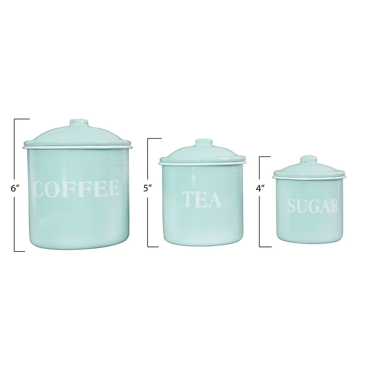 Metal Containers with Lids, Coffee, Tea, Sugar