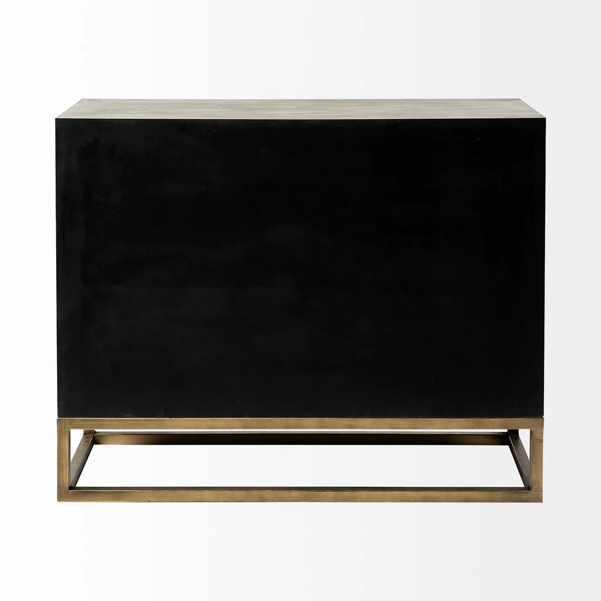Genevieve I Gray Fir Veneer w/ Iron Frame & 3 Drawer Accent Cabinet - 39.0L x 15.7W x 30.9H