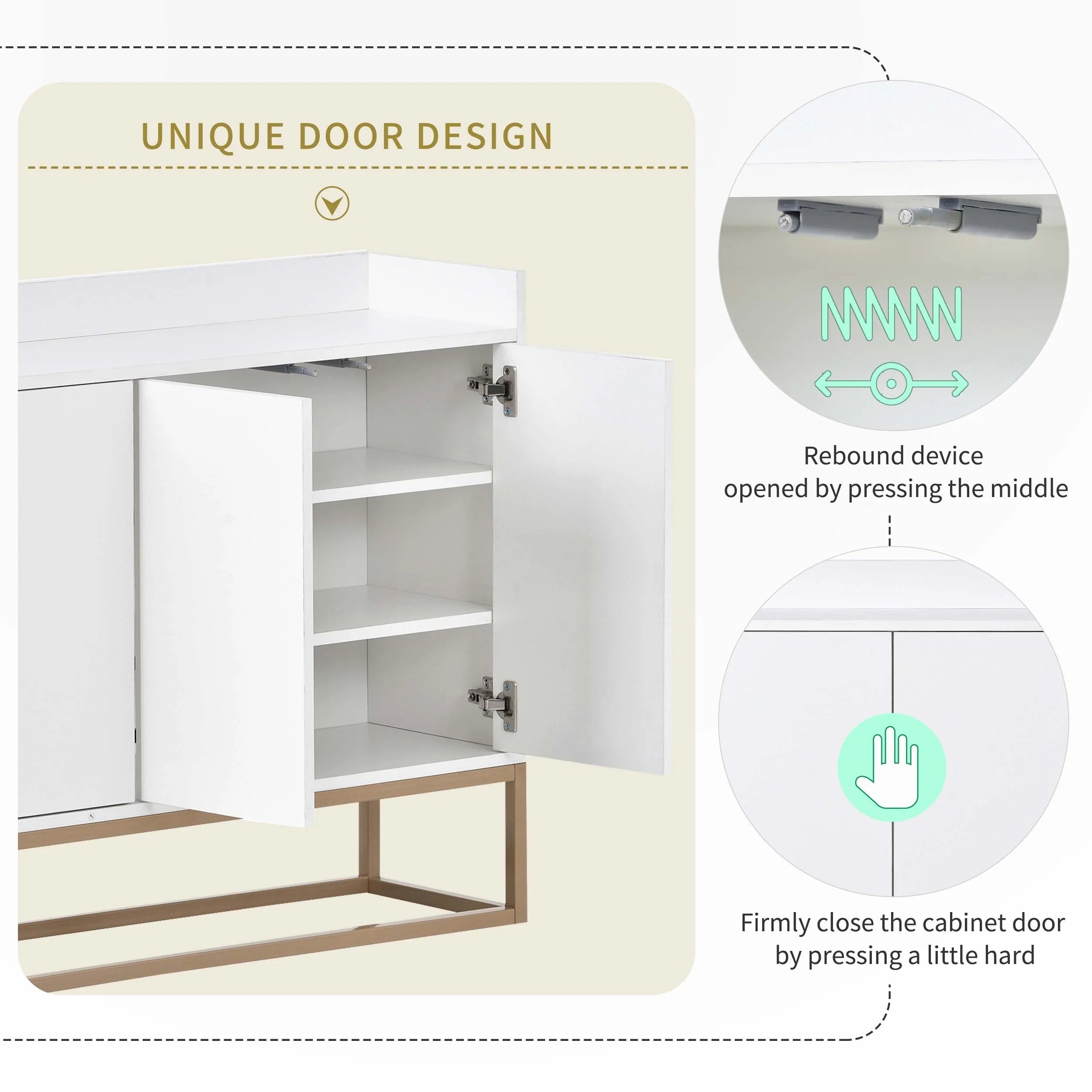 Modern Sideboard Elegant Buffet Cabinet with Large Storage