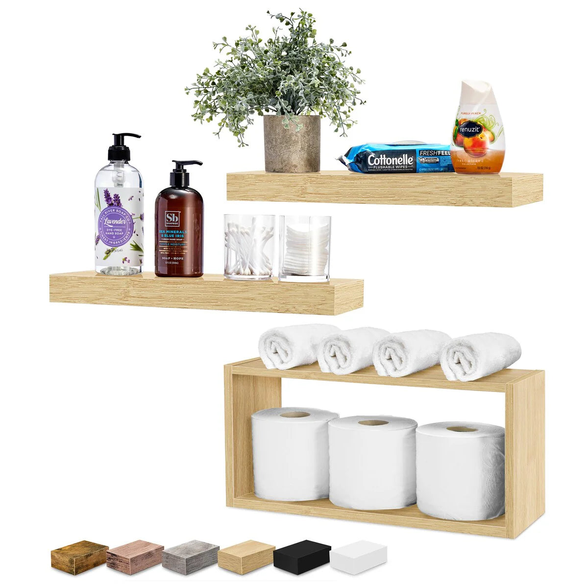 Sorbus Floating Shelves for Wall Set of 3 - 16"L X 5.5"W X 7.75H