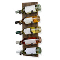 Rustic State 5 Bottle Wood Wall Mounted Wine Bottle Rack in Walnut