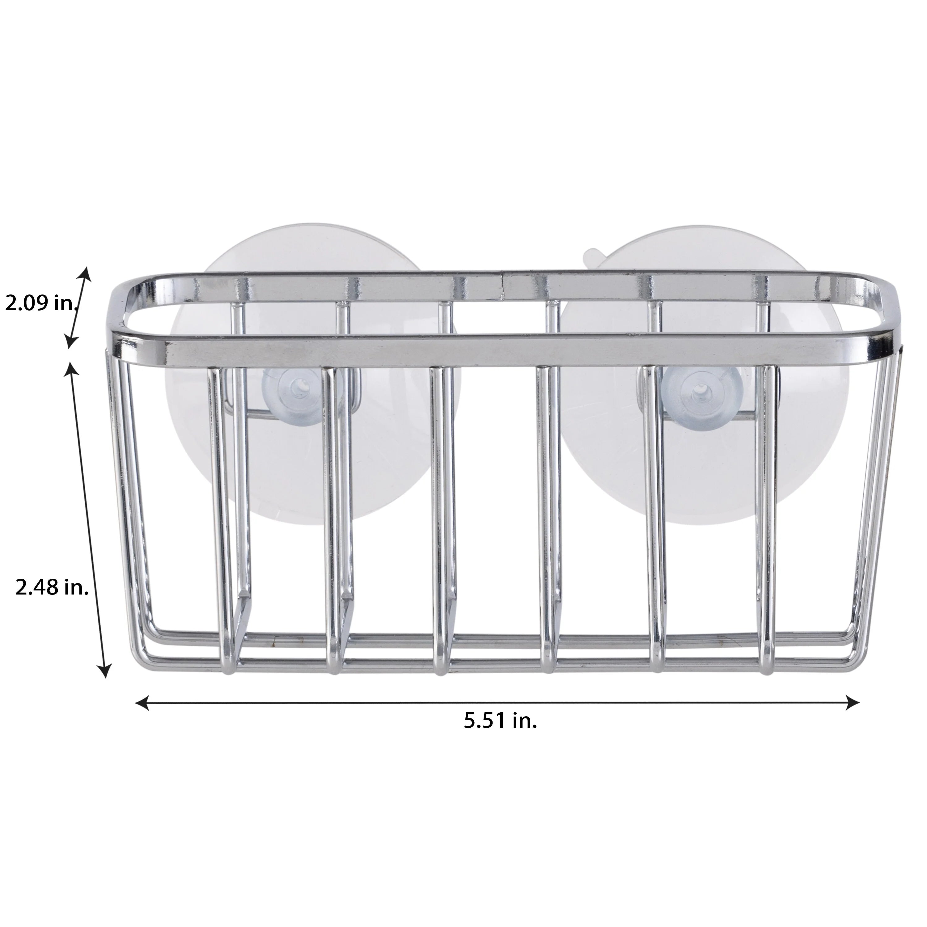 Simply Kitchen Details Silvertone Chrome Iron Suction-mount Sponge Holder - 5.5" x 2.0" x 2.5"