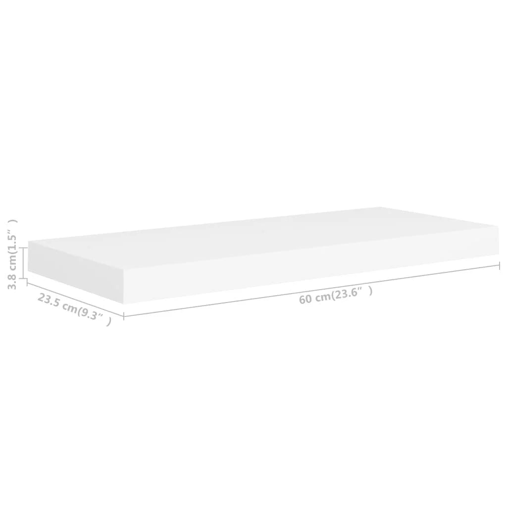 Floating Wall Shelves 2 pcs 23.6"x9.3"x1.5" MDF - 23.6" x 9.3" x 1.5" (L x W x H)