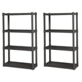 Sterilite Plastic Indoor Outdoor 4 Shelf Durable Shelving Unit, Gray, 2 Pack - 2-Pack