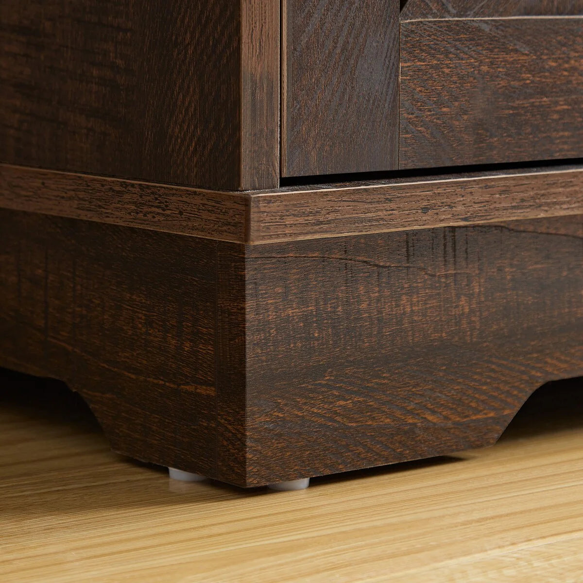 Barn Door Buffet Bar Cabinet with Wine Rack Sideboard Cabinet