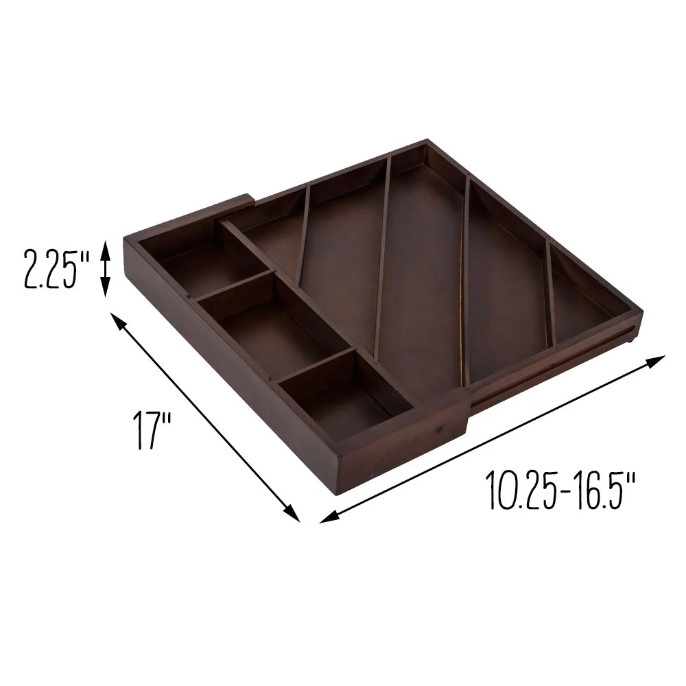 Honey-Can-Do Walnut 8-Compartment Expandable Drawer Organizer