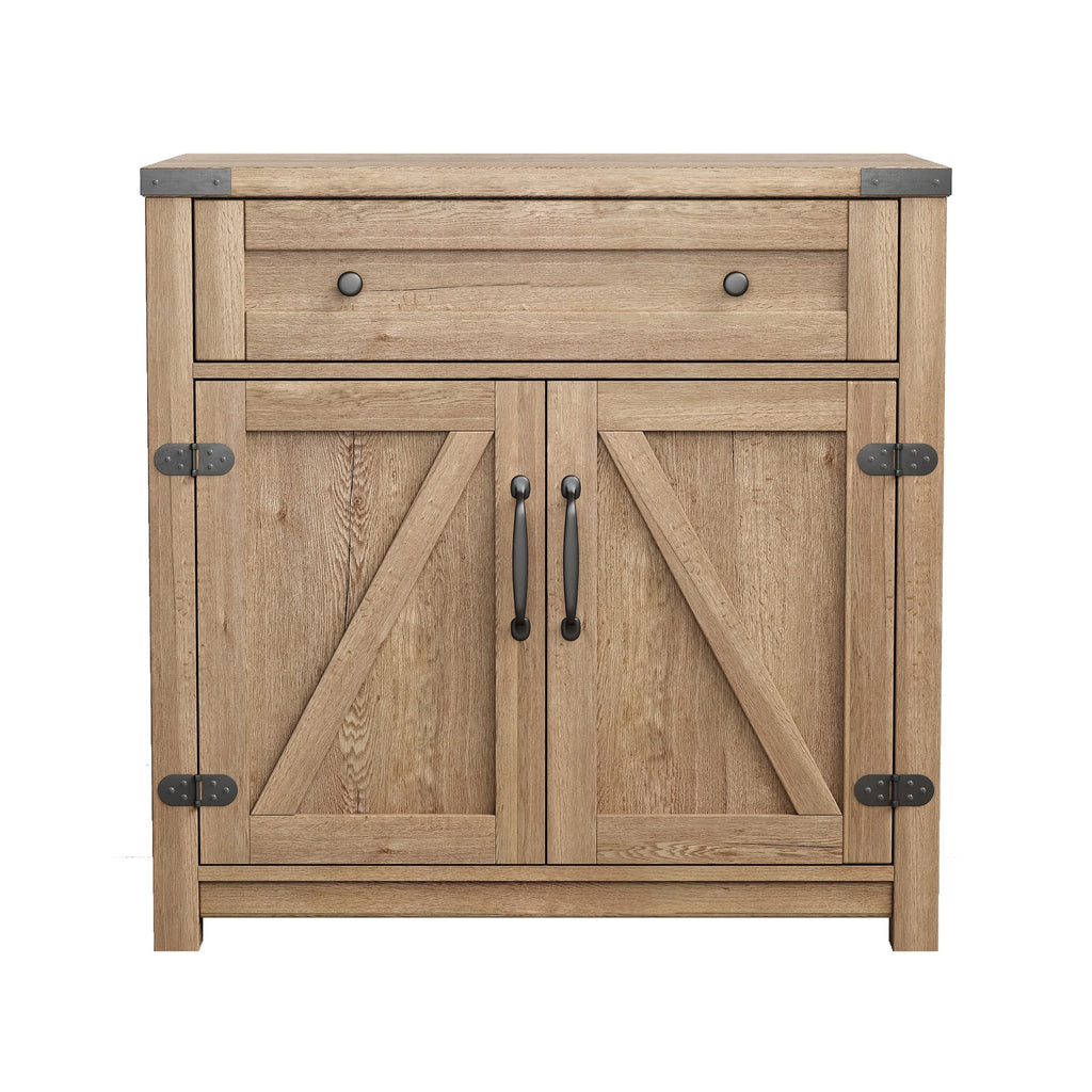 Modern Farmhouse Double Barn Door Accent Cabinet