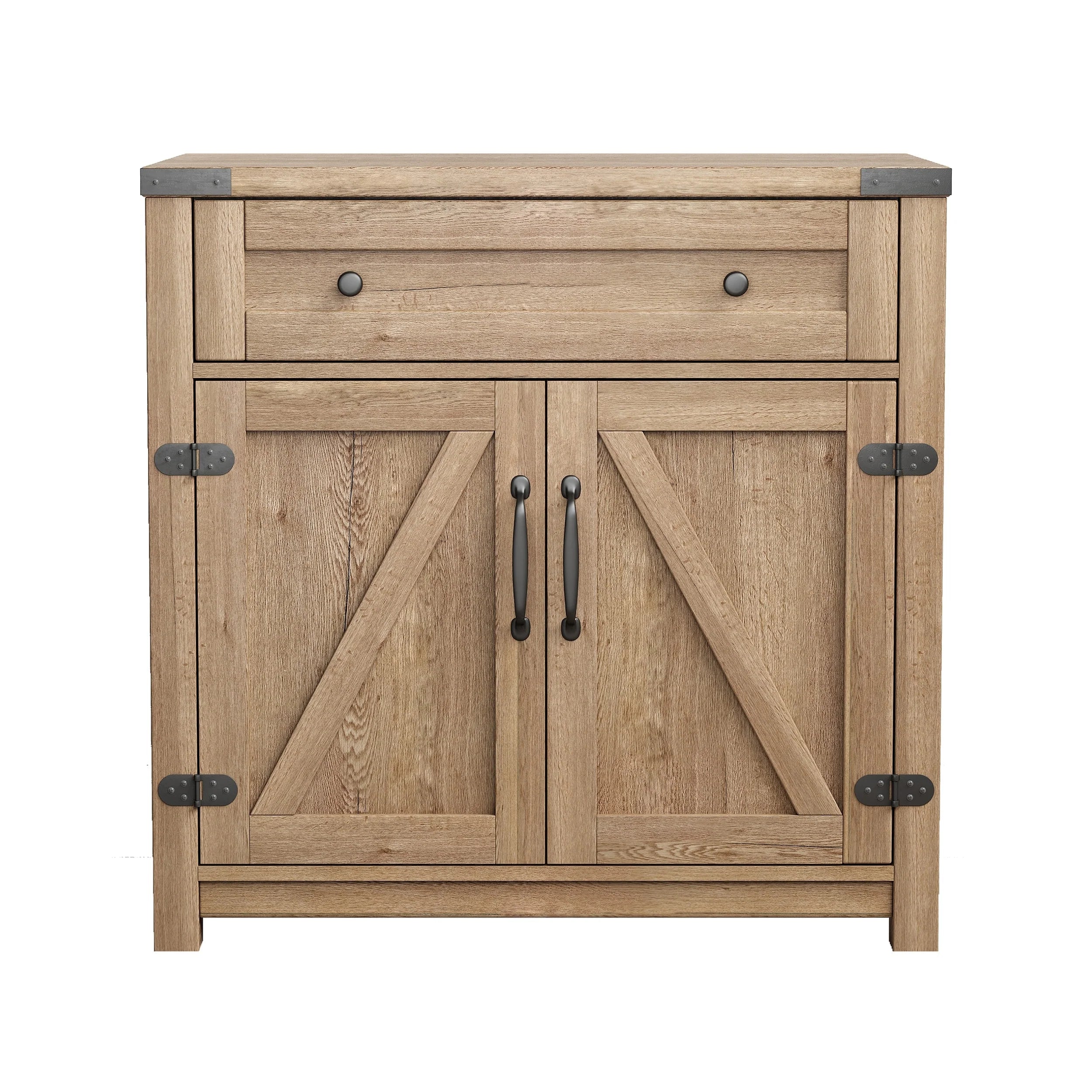 Modern Farmhouse Double Barn Door Accent Cabinet