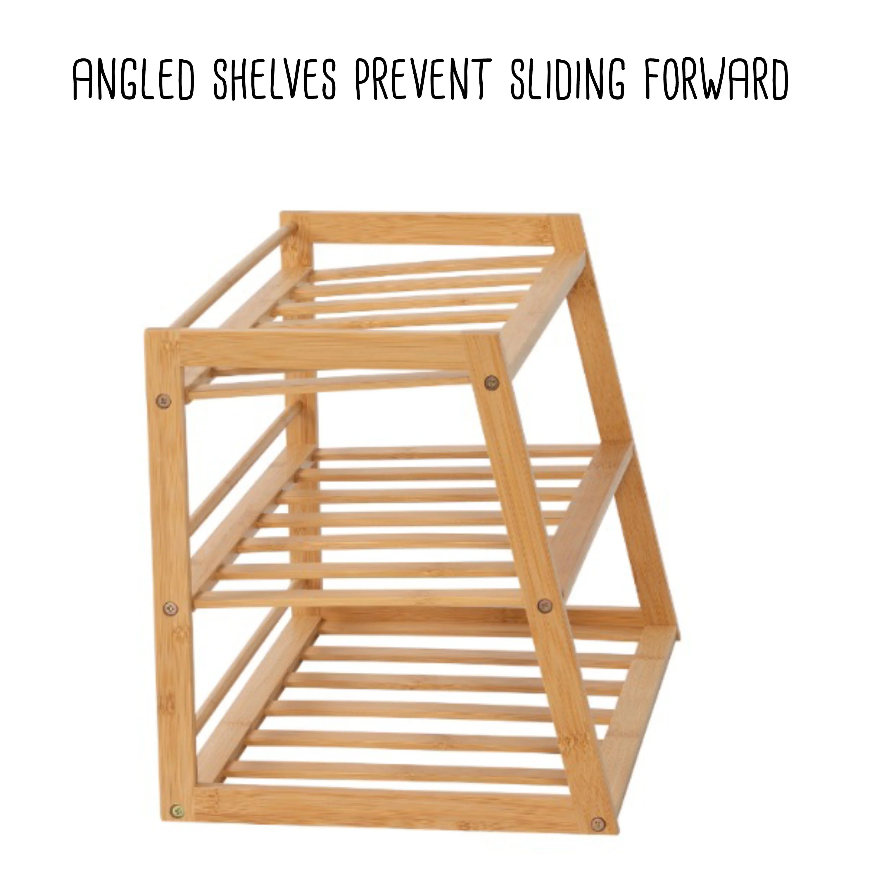 Honey-Can-Do Natural Bamboo 3-Tier Bottle and Tumbler Organizer
