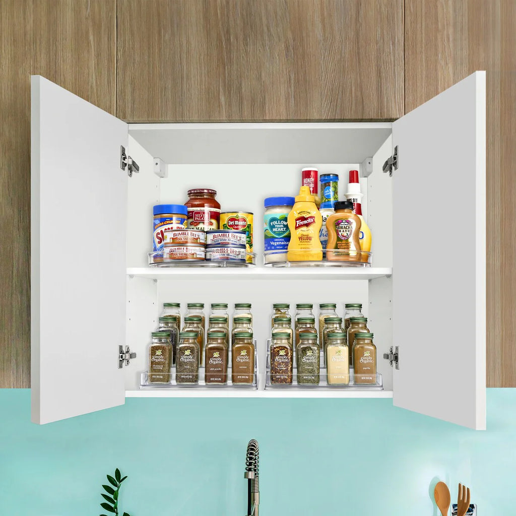 Sorbus Spices Organizer Set with Lazy Susan and 3-Tier Spice Shelf - 10" L x 9.25" W x 4" H