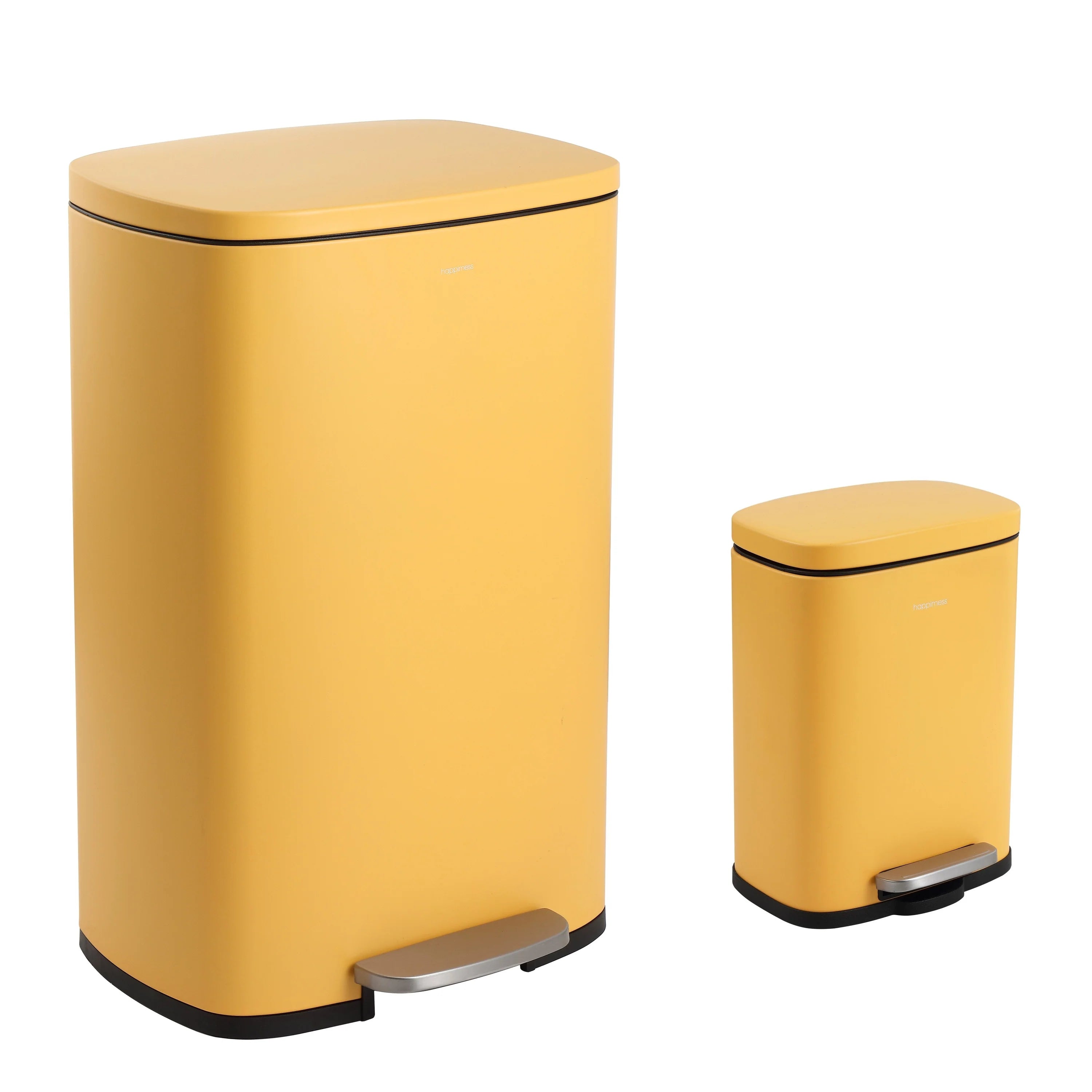 happimess 13-Gallon Trash Can with Soft-Close Lid and FREE Mini Trash Can