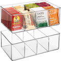 Sorbus Storage Bins with Dividers for Pantry Food & Kitchen Fridge, Clear Design (2-Pack)