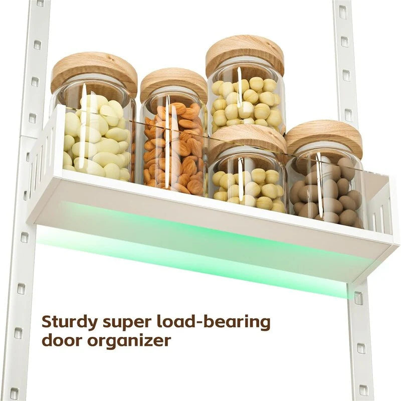 6Tier Over the Door Pantry Organizer with Sturdy Metal Shelves - 5.51"D x 16.54"W x 47.24"H