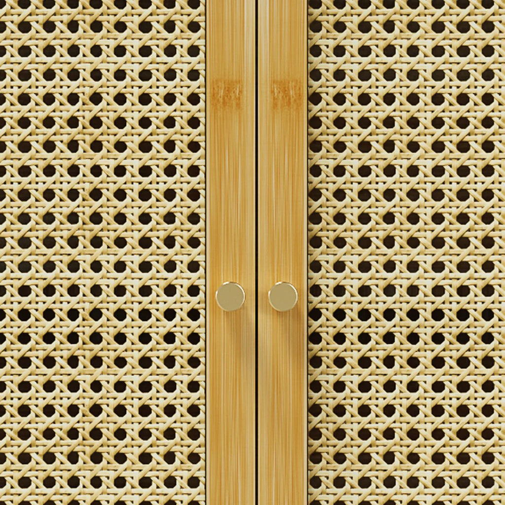 Bamboo Wall Mounted Cabinet Hanging Storage Cabinet with 3 Shelves