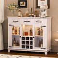 47" Farmhouse Bar Cabinet with Storage and LED - N/A