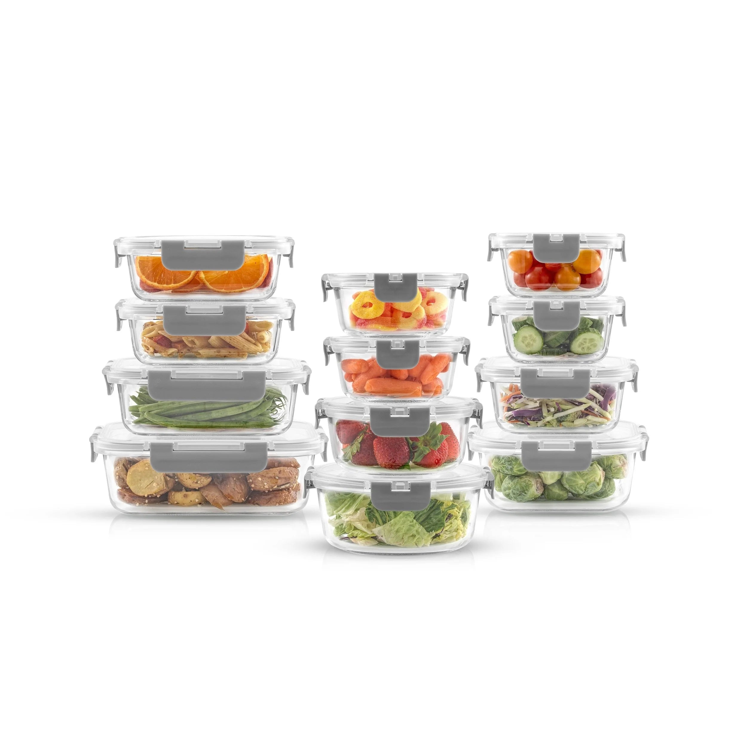 JoyFul 24 Piece Glass Food Storage Containers Set with Airtight Lids
