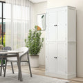 HOMCOM 72" Kitchen Pantry, Modern 4-Door Kitchen Storage Cabinet with Inside Drawer, Hanging Door Shelves,White